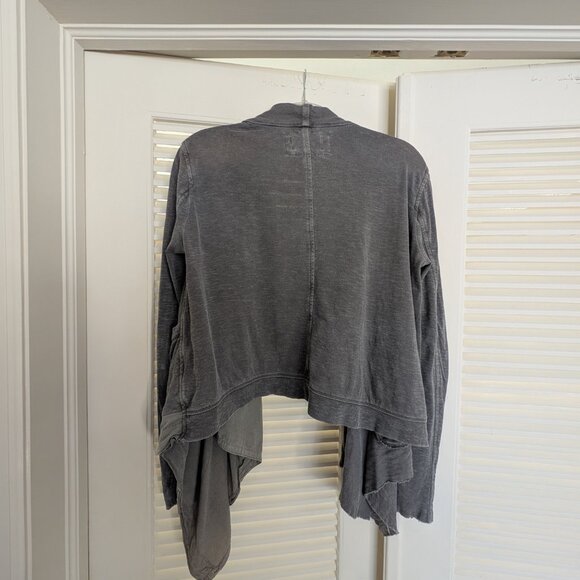 Anthropology Saturday Sunday Open Front Cardigan w/ Pockets Gray Green Sz Medium - Picture 3 of 8